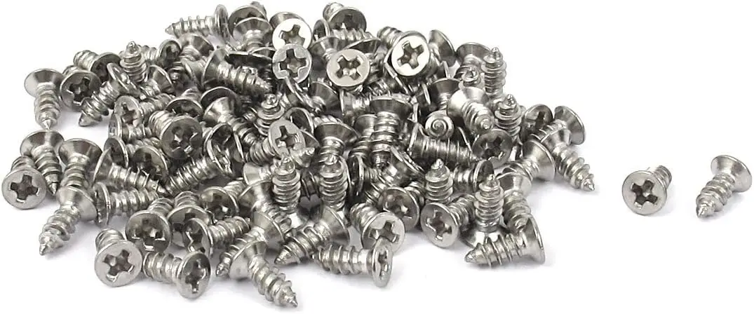 

Keszoox M2.2 x 6.5mm Flat Head Phillips Self Tapping Screw Fasteners 100 Pcs