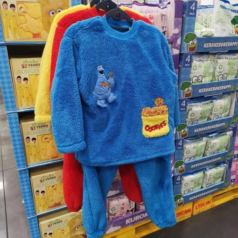 Детский удобный бархатный домашний комплект Улица Сезам мягкие и приятные для