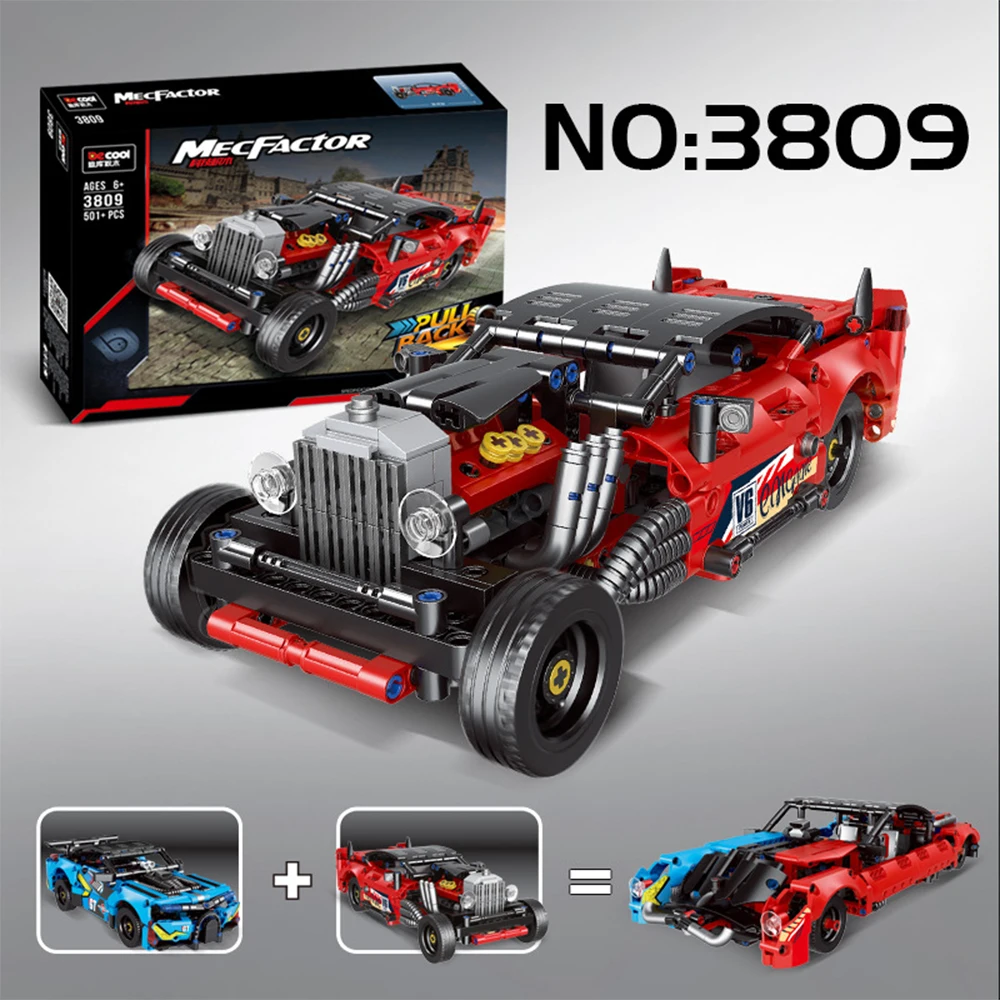 

Creative Expert High-tech City MecFactor 3809 501 PCS Pull back car 488 SUV RSR Moc Modular Brick Model Building Block