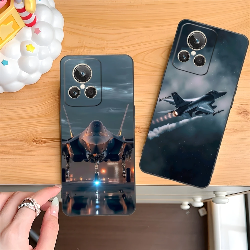 Чехол для мобильного телефона AirForce Plane Realme GT 2 9i 8i 7i Pro X50 X2 C35 C21 C20 C11 C3 Черный мягкий