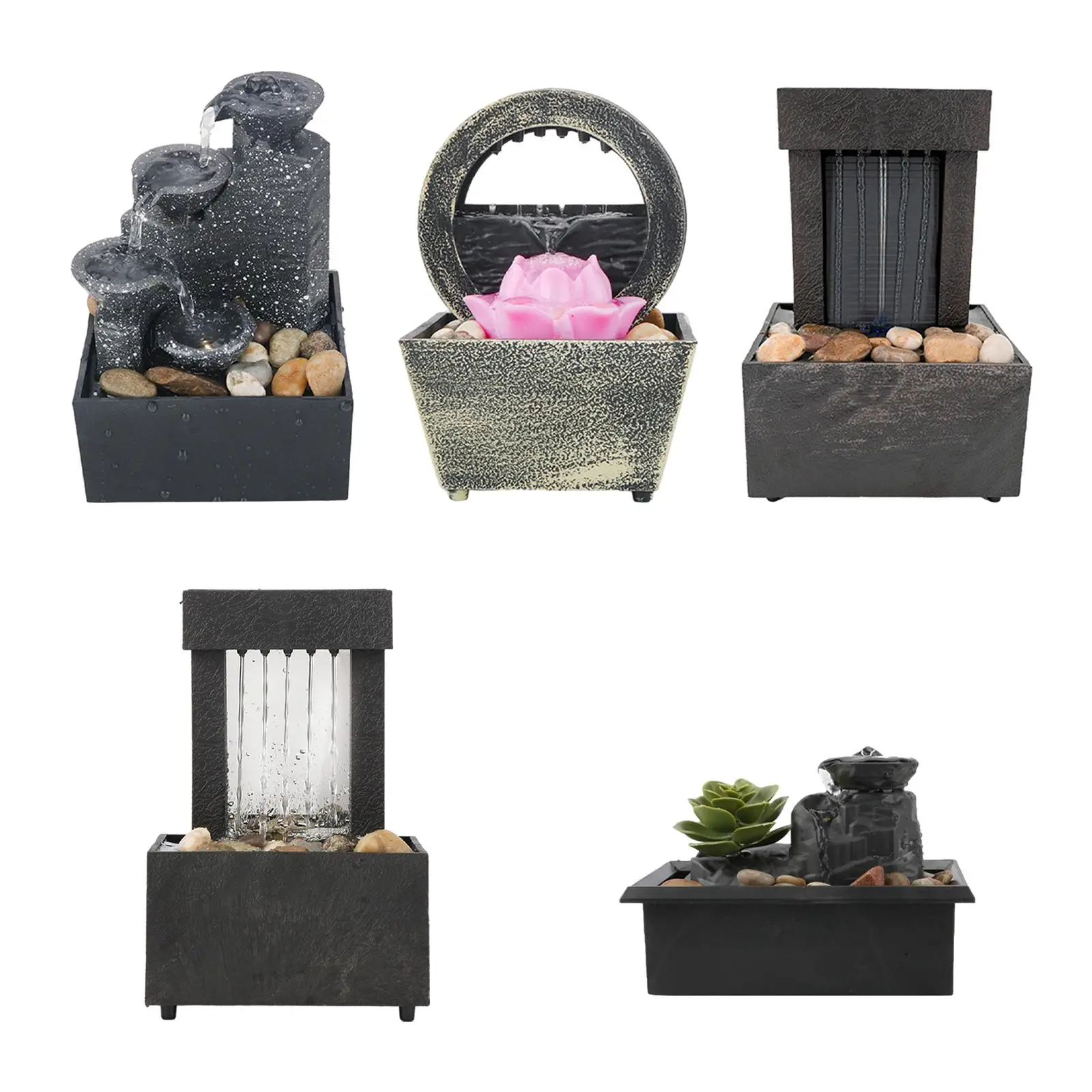 Настольный водяной фонтан Fengshui декоративный традиционный расслабляющий водопад