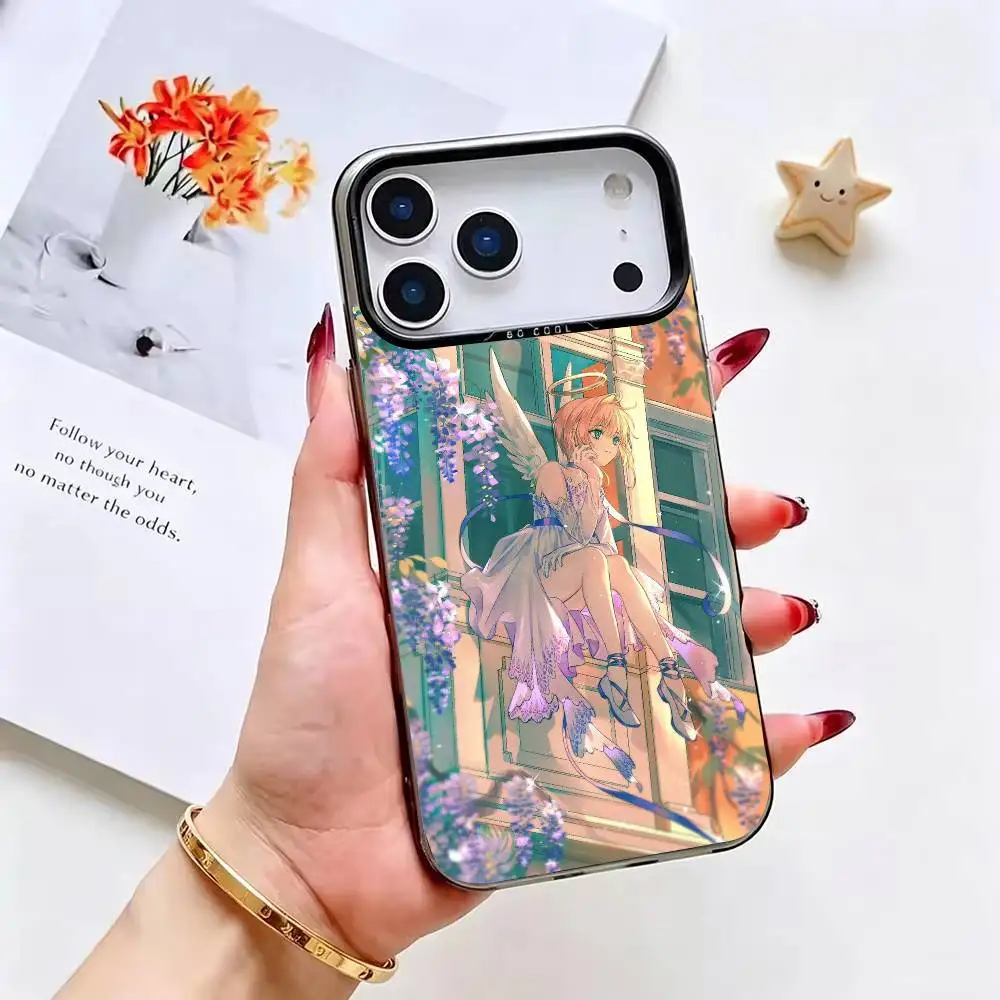 Фото Аниме C-Cardcaptor S-Sakura Цветной серебристый чехол для iPhone 17 16 15 14 13 12 11 Pro Max с бампером №5