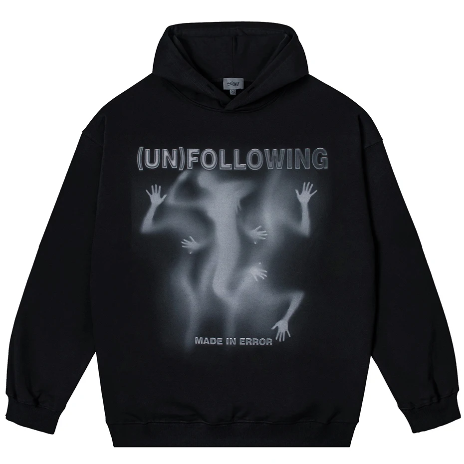 

Толстовка мужская с принтом призраков, модный Свободный свитшот в стиле Харадзюку, хлопковый пуловер в стиле хип-хоп, большие размеры, уличн...