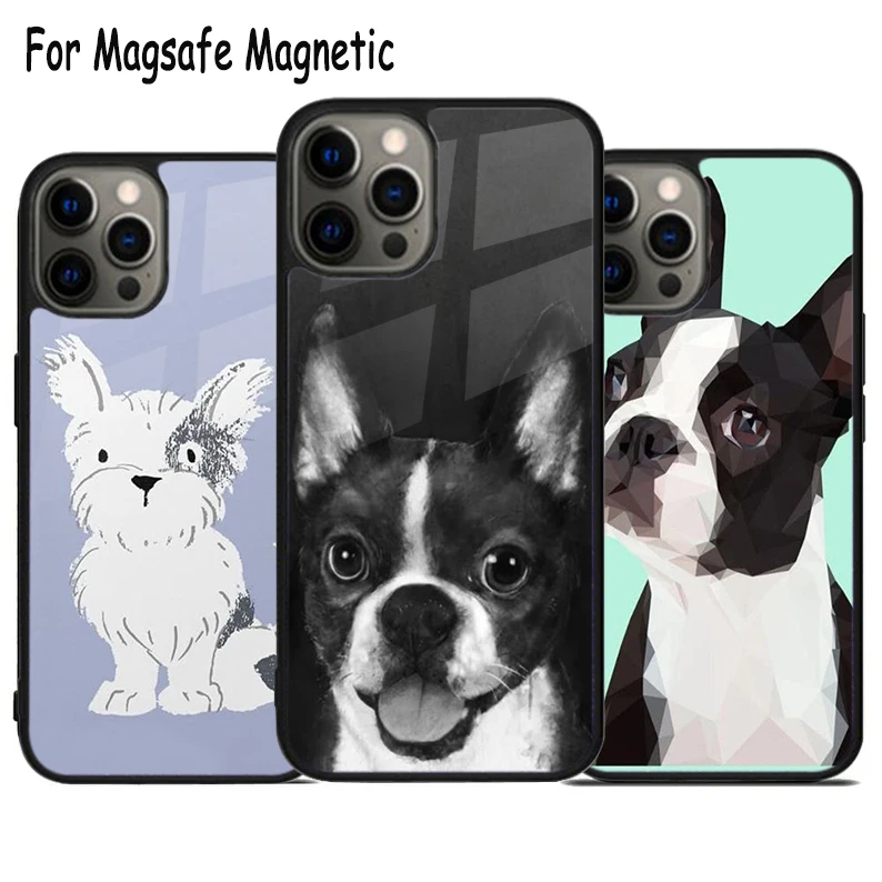 Terrier Dog Беспроводная зарядка Magsafe чехол для телефона iPhone 15 16 14 13 11 12 Pro Max Plus