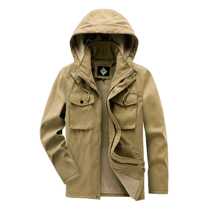 Men Parka 2022 Winter New Windproof Fleece Warm Thick Hood Parka Jacket Coat Men Autumn Outwear Classic Brand Casual Parka Men