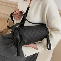 casual nylon barrel shape crossbody bags designer lingge women shoulder bags luxury down cotton warm winter bag small purse 2022