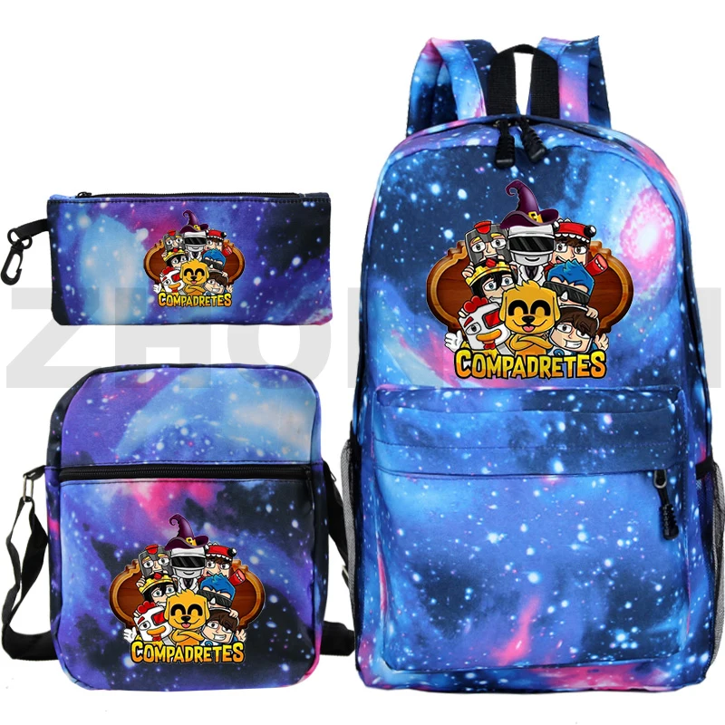 

Fashion Mikecrack Backpacks Compadretes Mochila Los Compas Bag Pack Anime Plecak Black Bookbag School Bags for Teenage Girls New