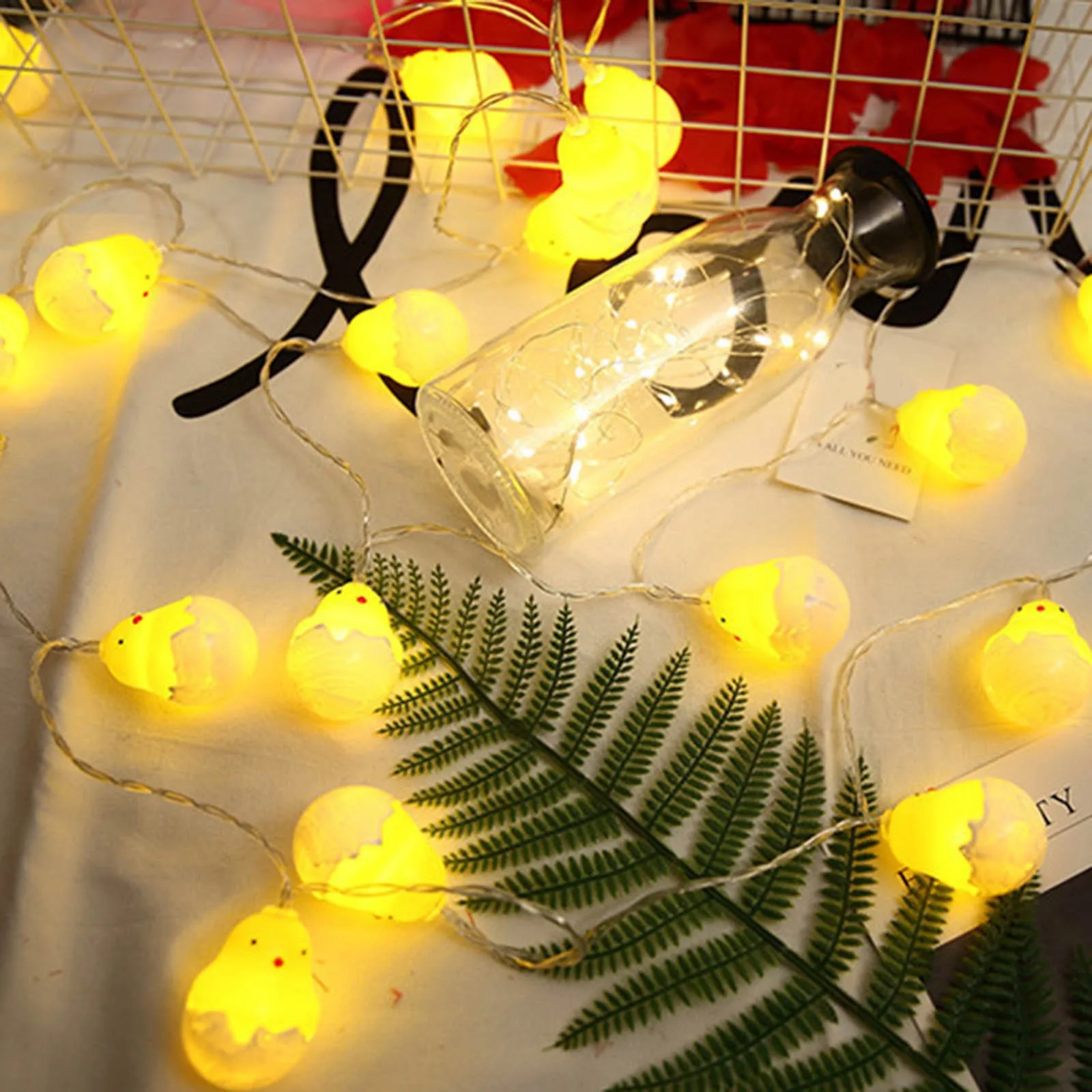 

Easter Chicks Yellow LED String Light Garland Eggs 3M 20LED Chicken Lamp Happy Easter Party Bedroom Home Decoration Kid Gifts