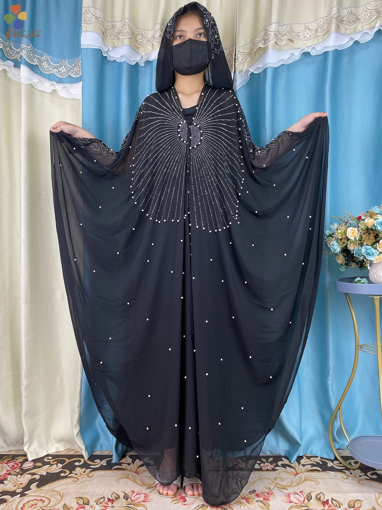 2023 New Muslim Open clothing Abaya Dubai Turkey Muslim Women Kaftan Diamond Luxury Cardigan Plus Size Boubou Islamic Clothing
