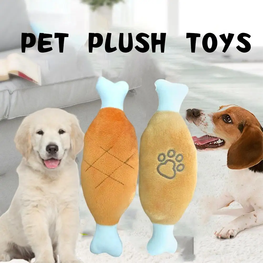 

Bone Chicken Legs Plush Toys Sounding Pet Dogs Cat Toy Puppy Chew Toys Pet Toys Training Dog Supplies Toys Durability Chihu N9W4
