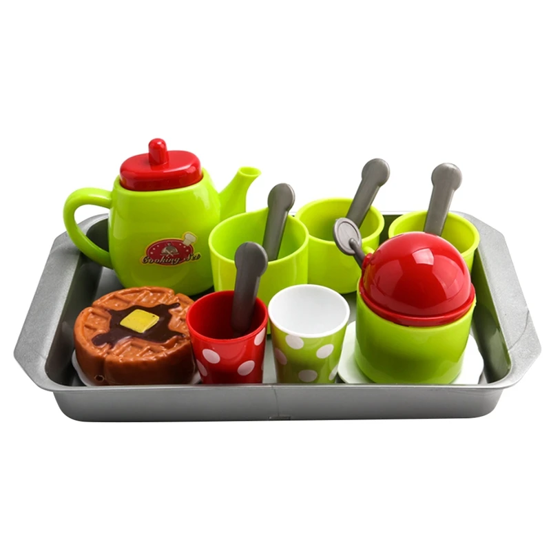 

Children Pretend Play Restaura Toy Set, Tea Set DIY Kettle Cup Toy Set,Kid Kitchen Game 16 PCS (Random Color Of Teapot)