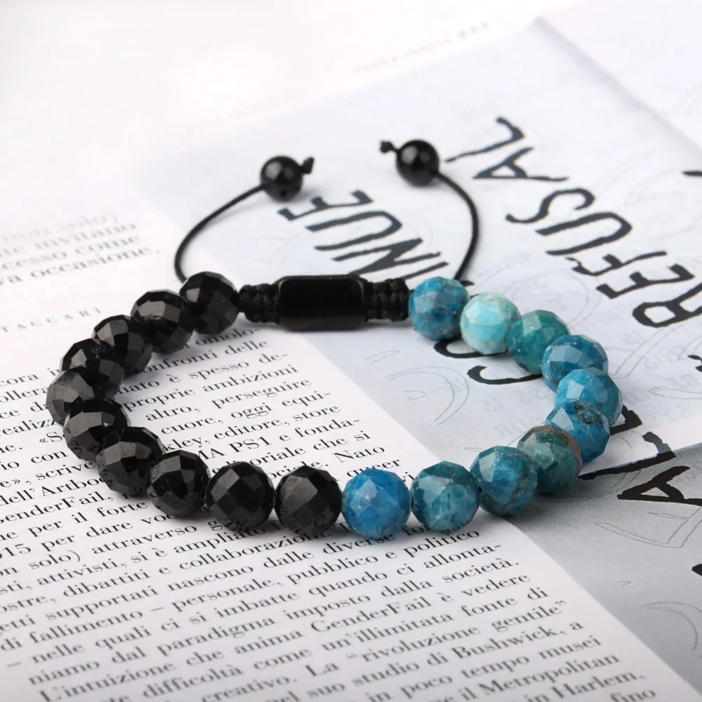 Браслет из натуральных камней для мужчин и женщин регулируемый веревочный