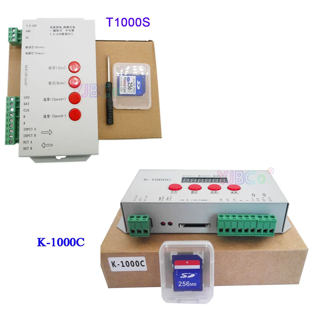 K-1000C (T-1000S Updated) Program LED controller K1000C WS2812B,WS2811,APA102,T1000S WS2813 2048 Pixels Controller DC5-24V