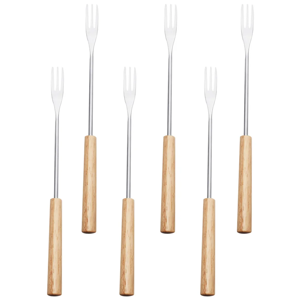 

Stainless Steel Chocolate Fork Cheese Fondue Forks Heat Resistant Hot Pot Fruit Dessert Fork Melting Skewer Kitchen Tools