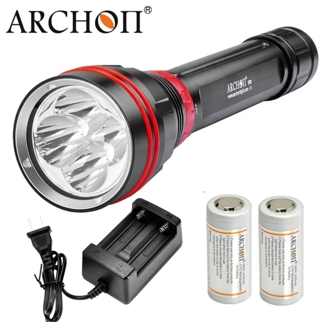 

ARCHON DY02 Diving Flashlight 4000 Lumens 6500k 4* CREE XP-L LED Torch Light by 26650 Battery and Charger