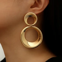 hiphop big round dangle drop earrings for women layered long earrings hanging 2022 large earrings statement jewelry gift