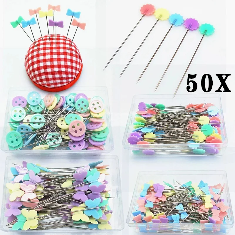 

50 шт./корт. DIY искусственная вышивка, лоскутные штифты, шитье, маркер, игла, шитье, аксессуары для одежды