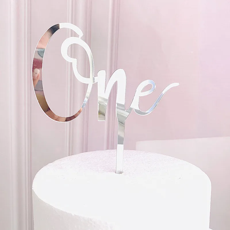 Акриловый Топпер для торта на 1 день рождения украшения кексов флажки свадьбы