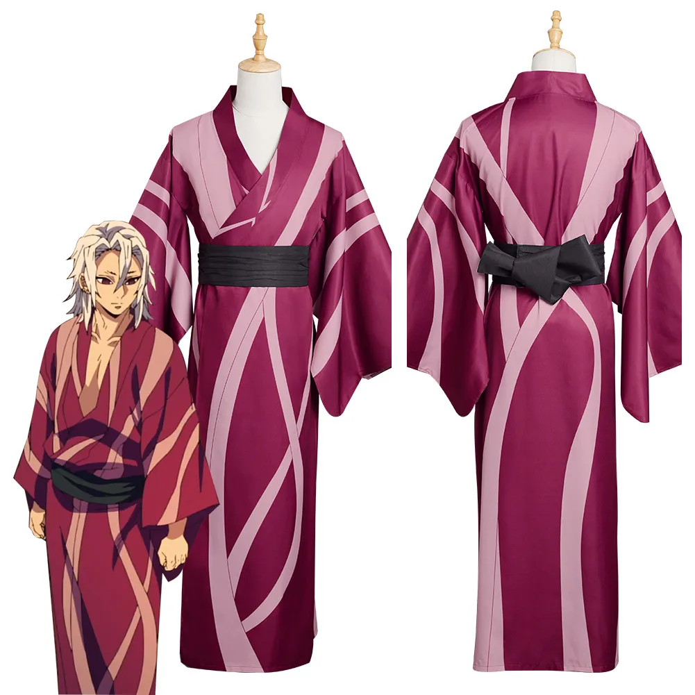 

Anime Demon Slayer Uzui Tengen Cosplay Costume Kimono Outfits Halloween Carnival Suit