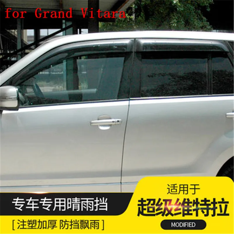 

4pcs/set Car Window Rain Shield Shelters Cover ABS Sun Window Visor for Suzuki Grand Vitara 2007- 2012 Car styling