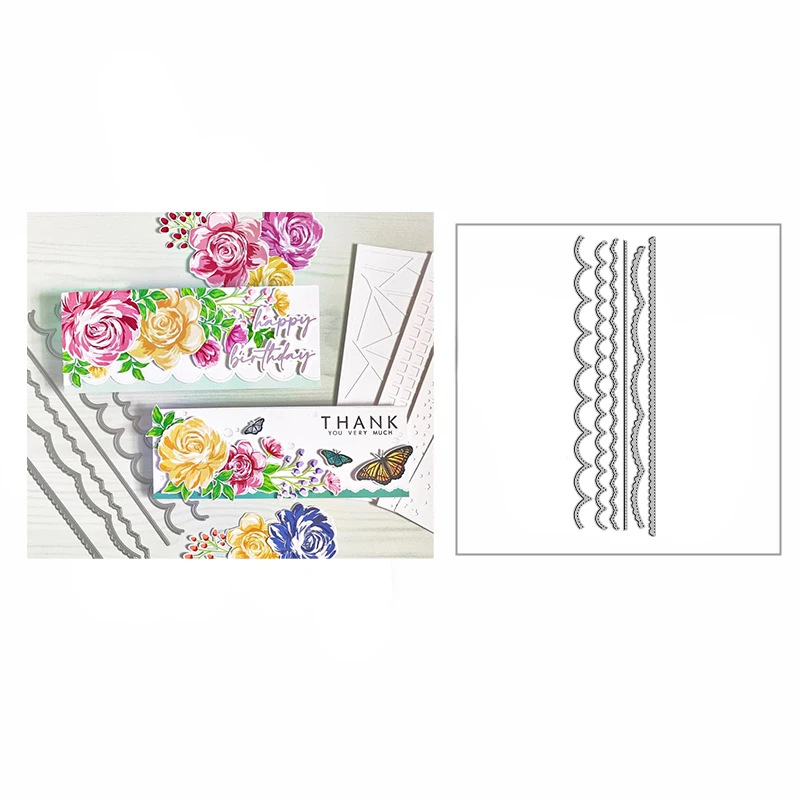 

Новинка 2023, трафарет с волнистыми краями в форме облака для тиснения, металлические Вырубные штампы для изготовления открыток и украшения для скрапбукинга, без штампов