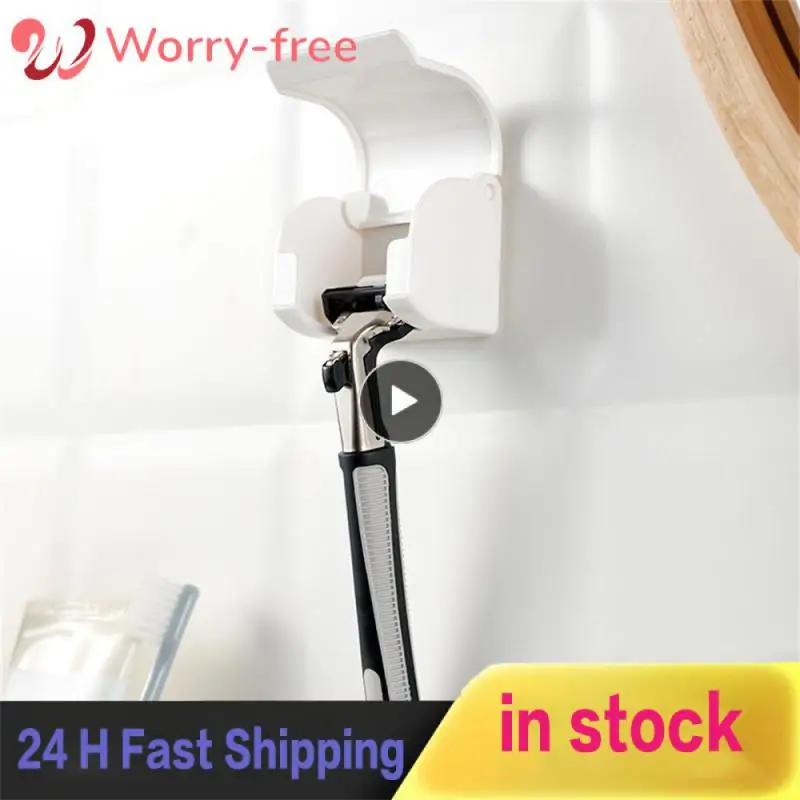 

Pasted Fixed Men Shaving Shaver Shelf Convenient Storage Shaver Hanger Rack Free Punch Saving Space Brush Blade Holder