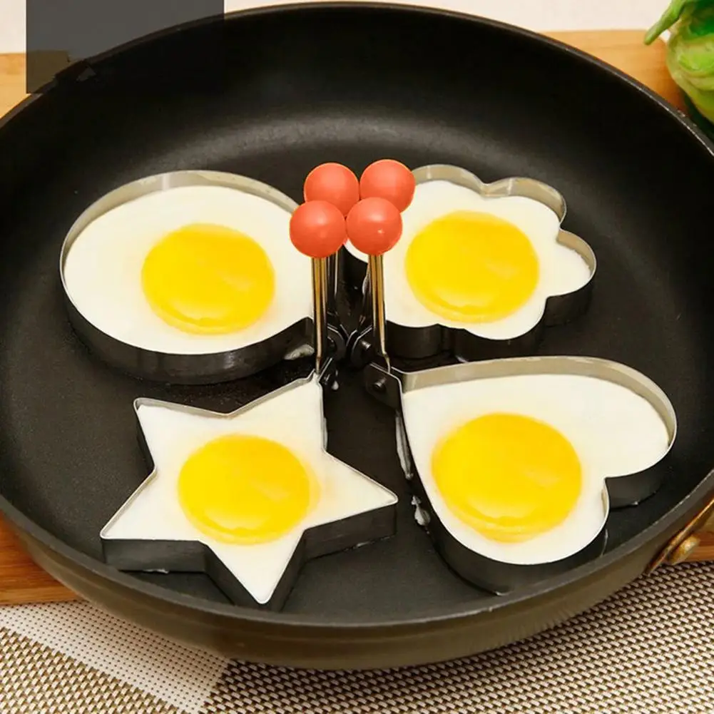 

Мультяшная форма для жарки яиц из нержавеющей стали «сделай сам», держатель для оладий на завтрак, кухонные аксессуары, кухонный инструмент