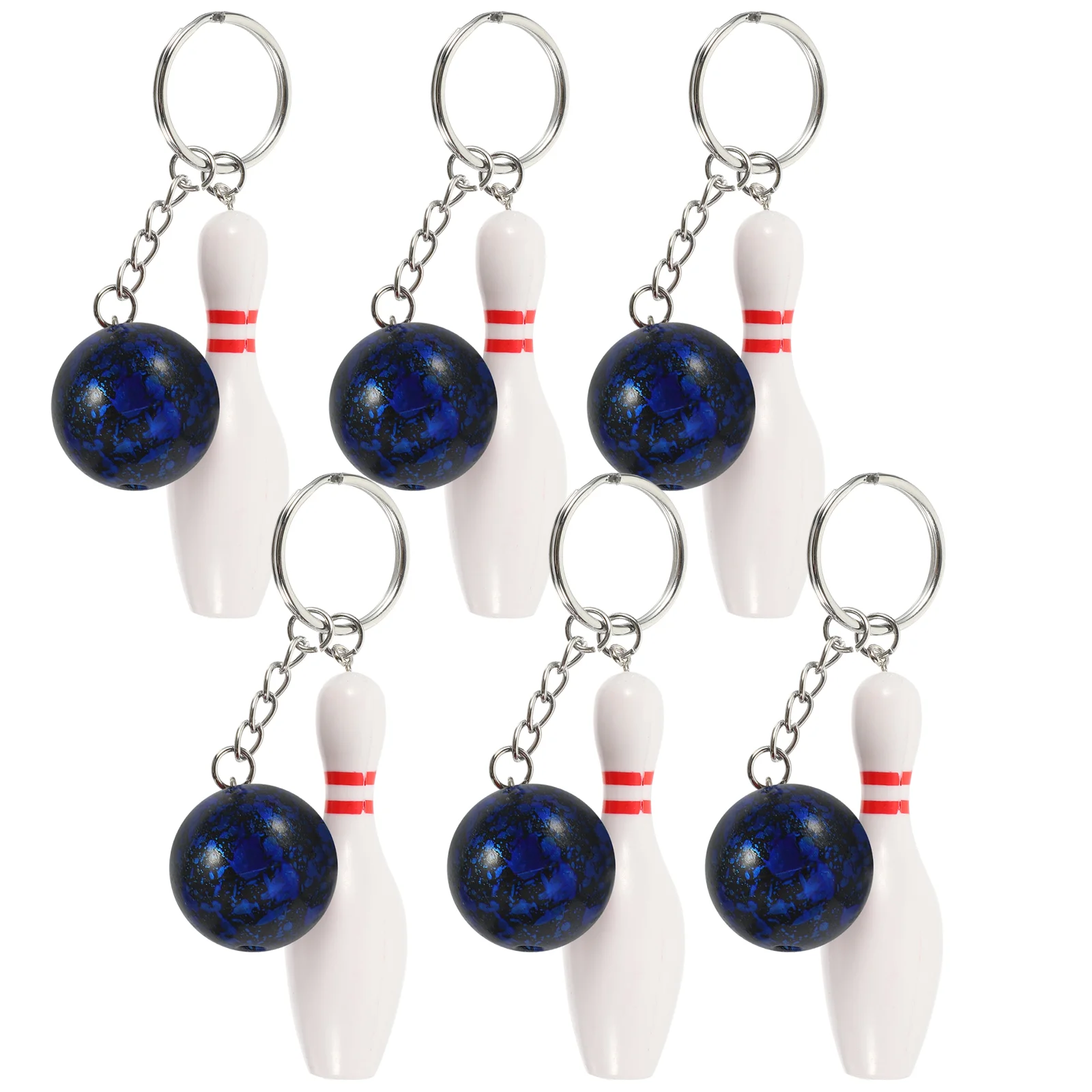 6pcs Bowling Keychains Bowling Pin Keychain Bowling Party Favors Bowling Gifts