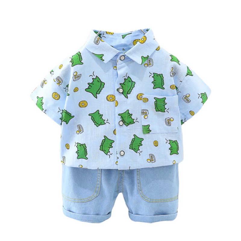 

New Summer Baby Boys Clothes Suit Children Fashion Cartoon Shirt Shorts 2Pcs/Sets Toddler Sports Casual Costume Kids Tracksuits