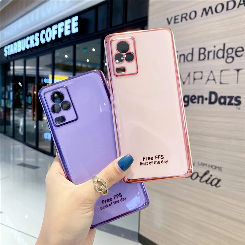 Luxury Plating Soft Silicone Phone Case For VIVO Y20 Y75 Y11 Y11S Y30 Y50 Y31 Y51 Y72 Y53S S1 V21E X70 Y15S Cover Caqa Couqa