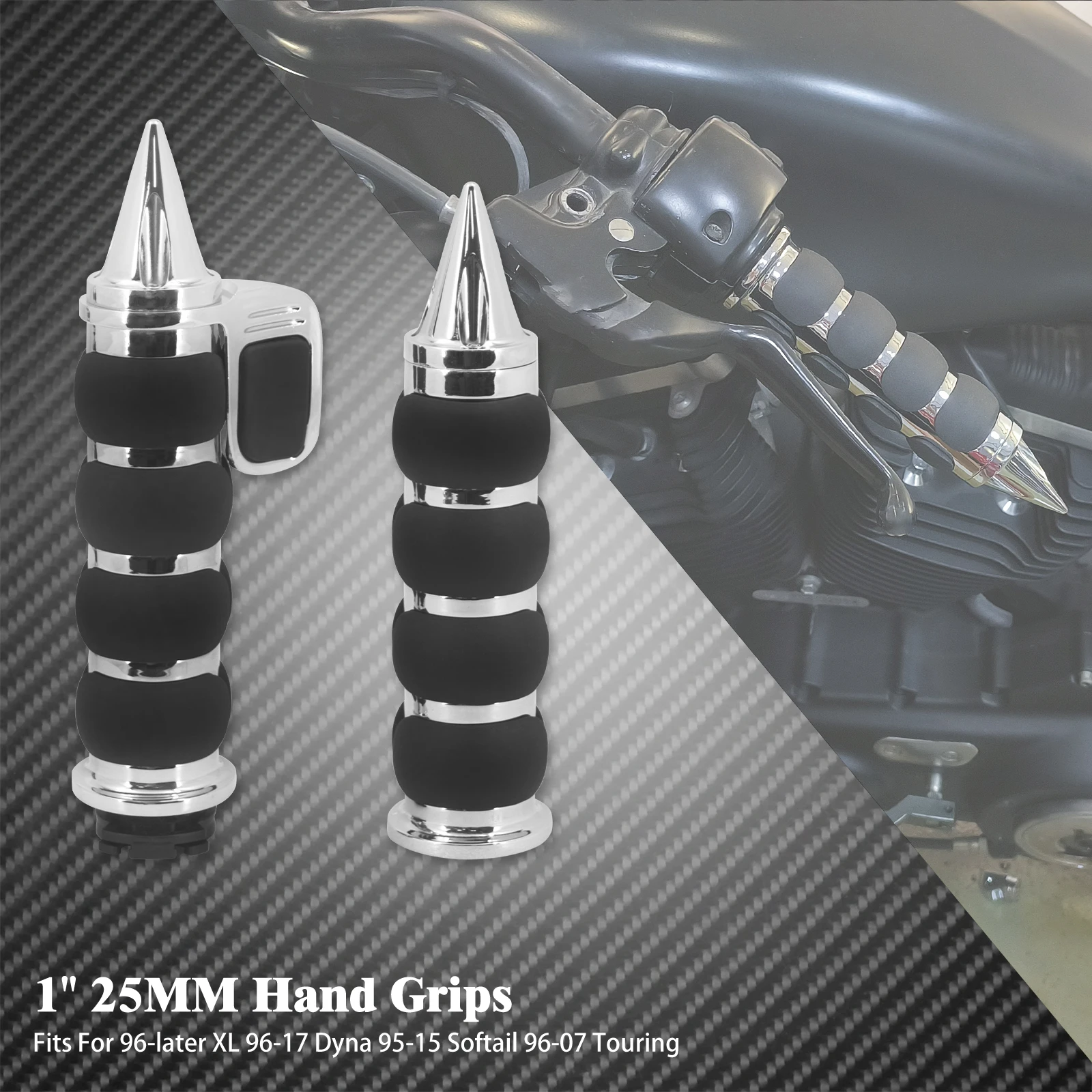 

Мотоциклетные ручки 1 дюйм, 25 мм, Универсальный руль для Harley Sportster XL1200 Touring Street Glide FLHR Dyna FXDL FLS