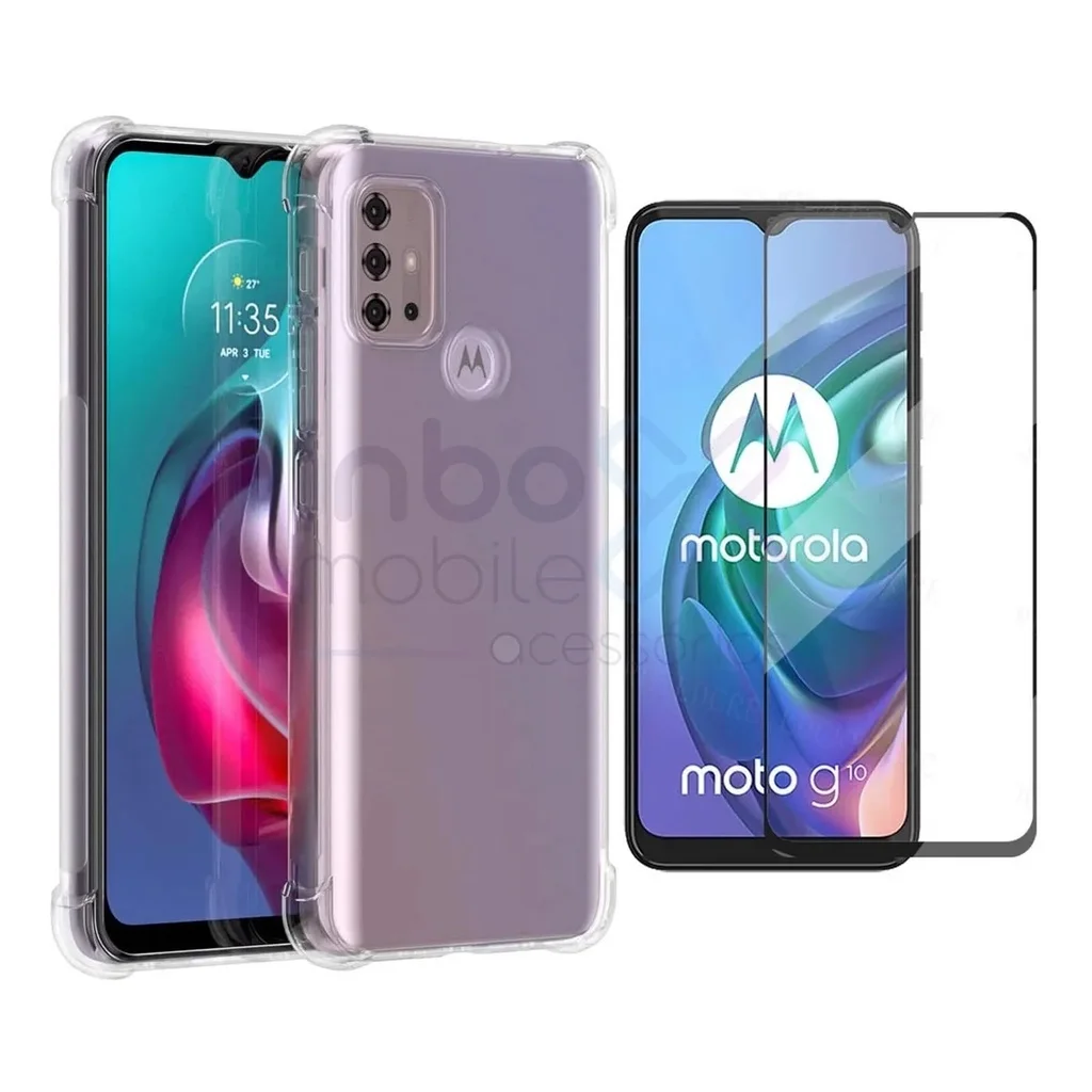 

Kit Película 9D Vidro Motorola Moto G10 + Capa Capinha Air Bag