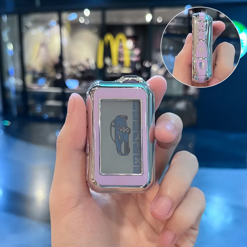 

Чехол из ТПУ для русской сигнализации Starline E90 E96 E95, защитный чехол для пульта дистанционного управления с ЖК-дисплеем, двухсторонний чехол для автомобильной охранной сигнализации