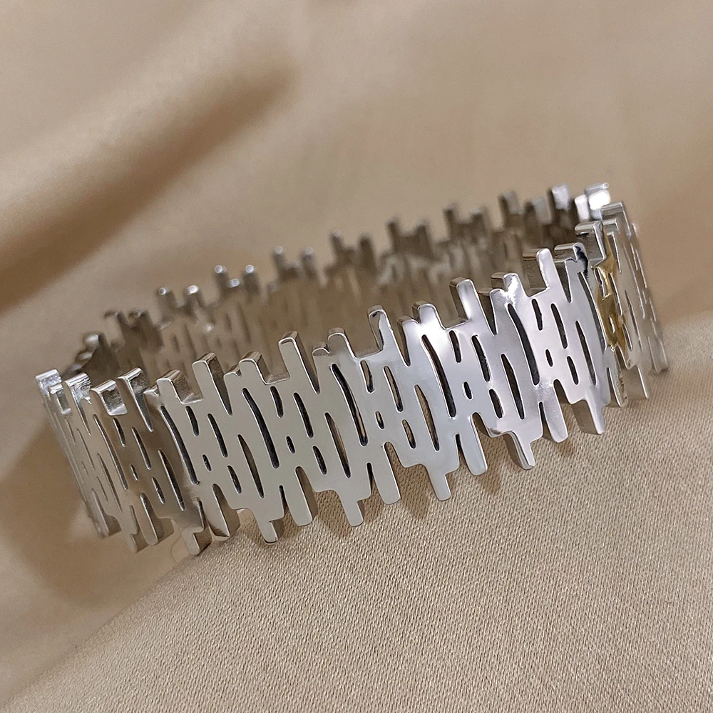 Крупные нестандартные металлические браслеты Greatera из нержавеющей стали для