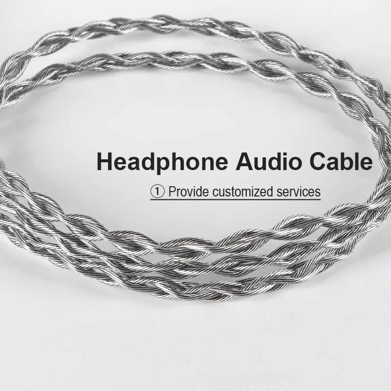 Xinhs 4 core copper crystal silver plated graphene upgraded headphone cable enlarge