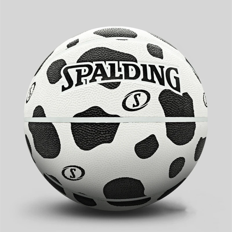 Spalding Spotted Dog Print Black And White Basketball PU Wear-Resisting Indoor Outdoor Basketball Ball Size 7