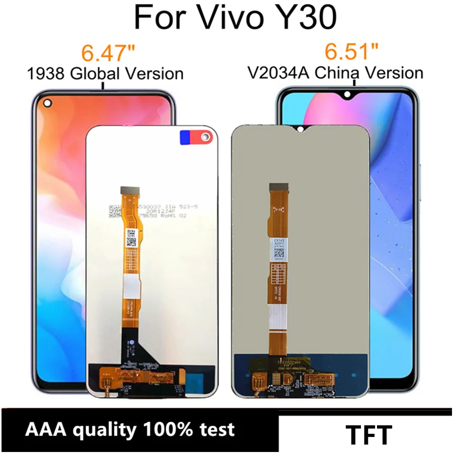 

For Vivo 1938 Y30 Global LCD Display Touch Screen Assembly Replacement For Vivo Y30 V2034A LCD Display