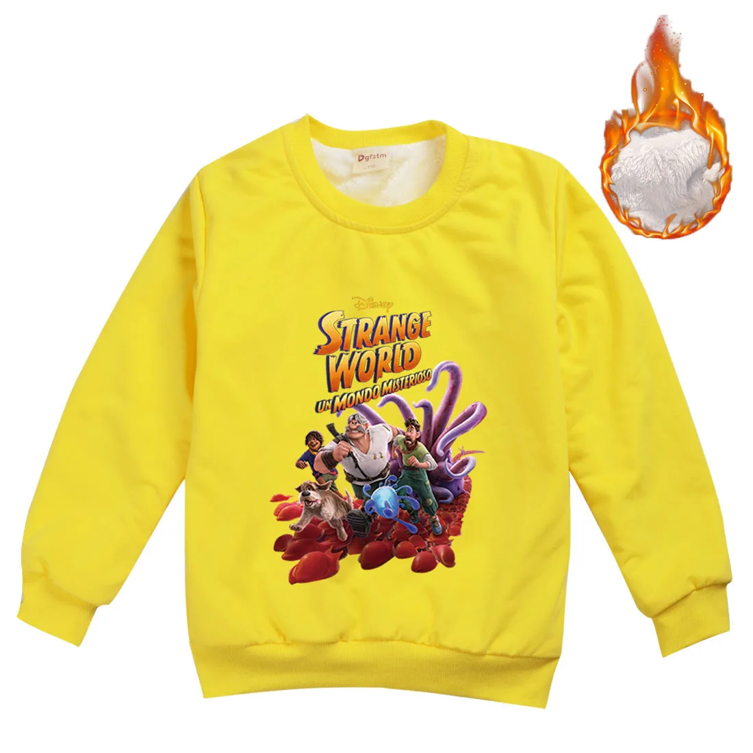 Strange World Disney Movie Cartoon Print Sweater Tops Boys and Girls Children's Casual Winter Trendy Pullover Tops Kids Clothes