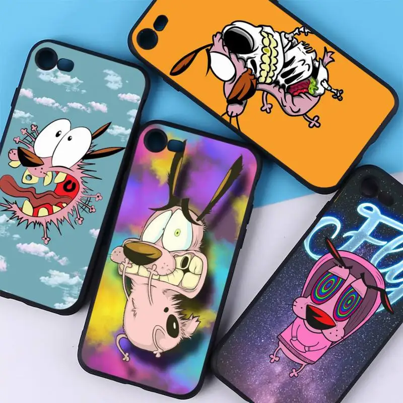 

Cute Dog Cou rage-The-Co-wardly Phone Case Silicone Soft for iphone 14 13 12 11 Pro Mini XS MAX 8 7 6 Plus X XS XR Cover