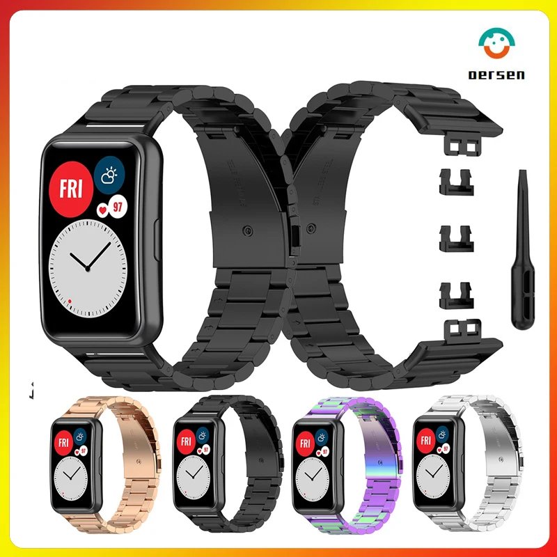 

OERSEN WatchBand For Huawei Watch FIT Strap Accessories replacement watchband Stainless Steel metal bracelet Huawei Watch fit