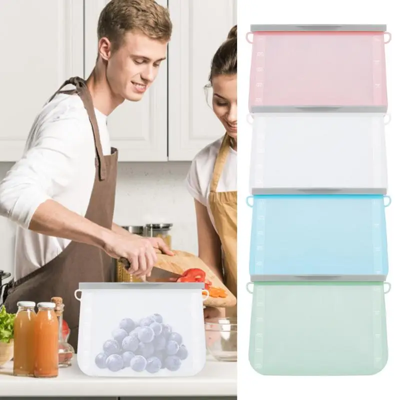 

Silicone Bags Food Storage Bags Food Cotaining Bags Freezer Bags Leak Proof Reusable For Soup Meat Bread Milk Fruits Vegetables