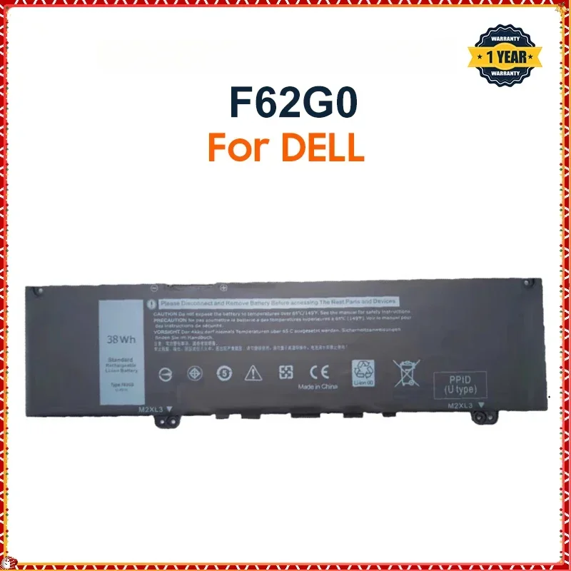 Фото Аккумулятор для ноутбука F62G0 для DELL Inspiron 13 7370 7373 7380 7386, Vostro 5370 P83G P87G P91GRPJC3 39DY5, 11.4V 38WH, запчасти для ноутбуков №1