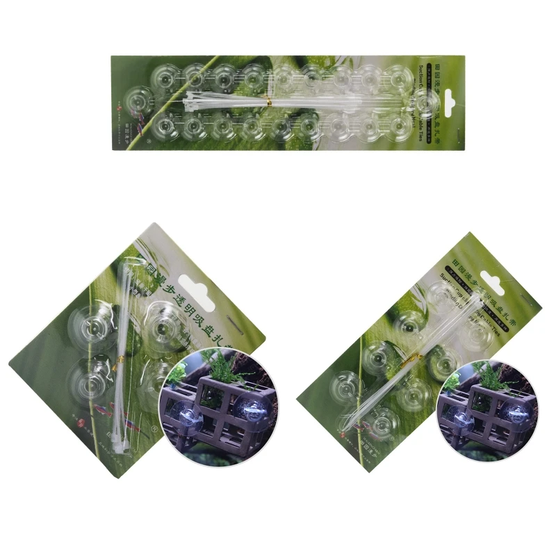 

4/8/20 Pieces Aquarium Suction Cup with Adjustable Zip Ties Air Tube Holders