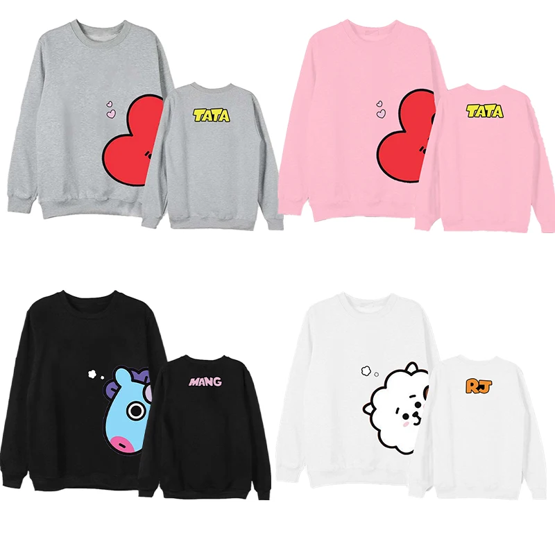 

Cartoon Kpop Bt21 Anime Sweater Kawaii Koala Love Cookies Thin Pullovers Tops Oversize Casual Oversize Coat Jacket Couples Gifts