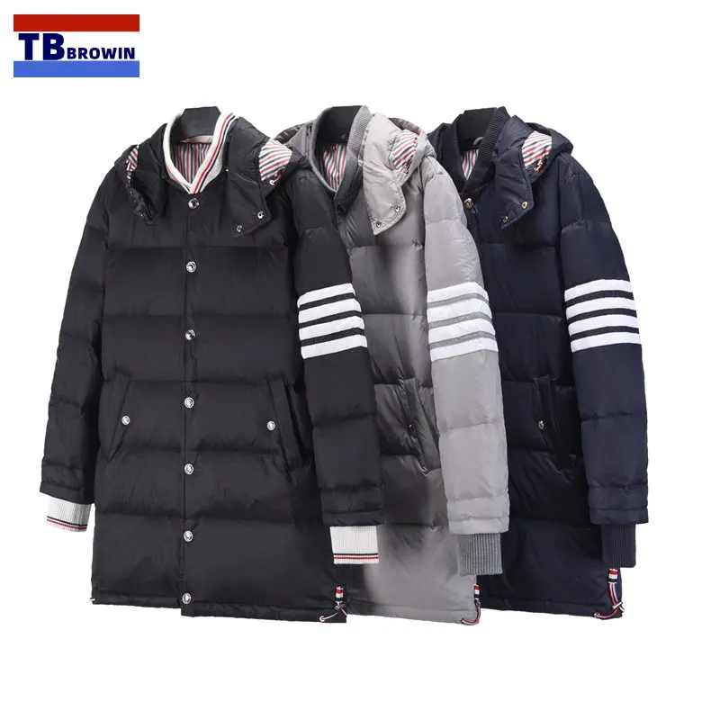 Hip Hop Down Jacket Parka Winter Jackets For Men TB Oversize Windbreaker Streetwear Harajuku Padded Jacket Coat Warm Outwear