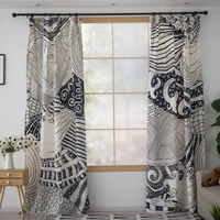 england classical style minimalist modern black and white lines shade curtains for living dining room bedroom black curtains