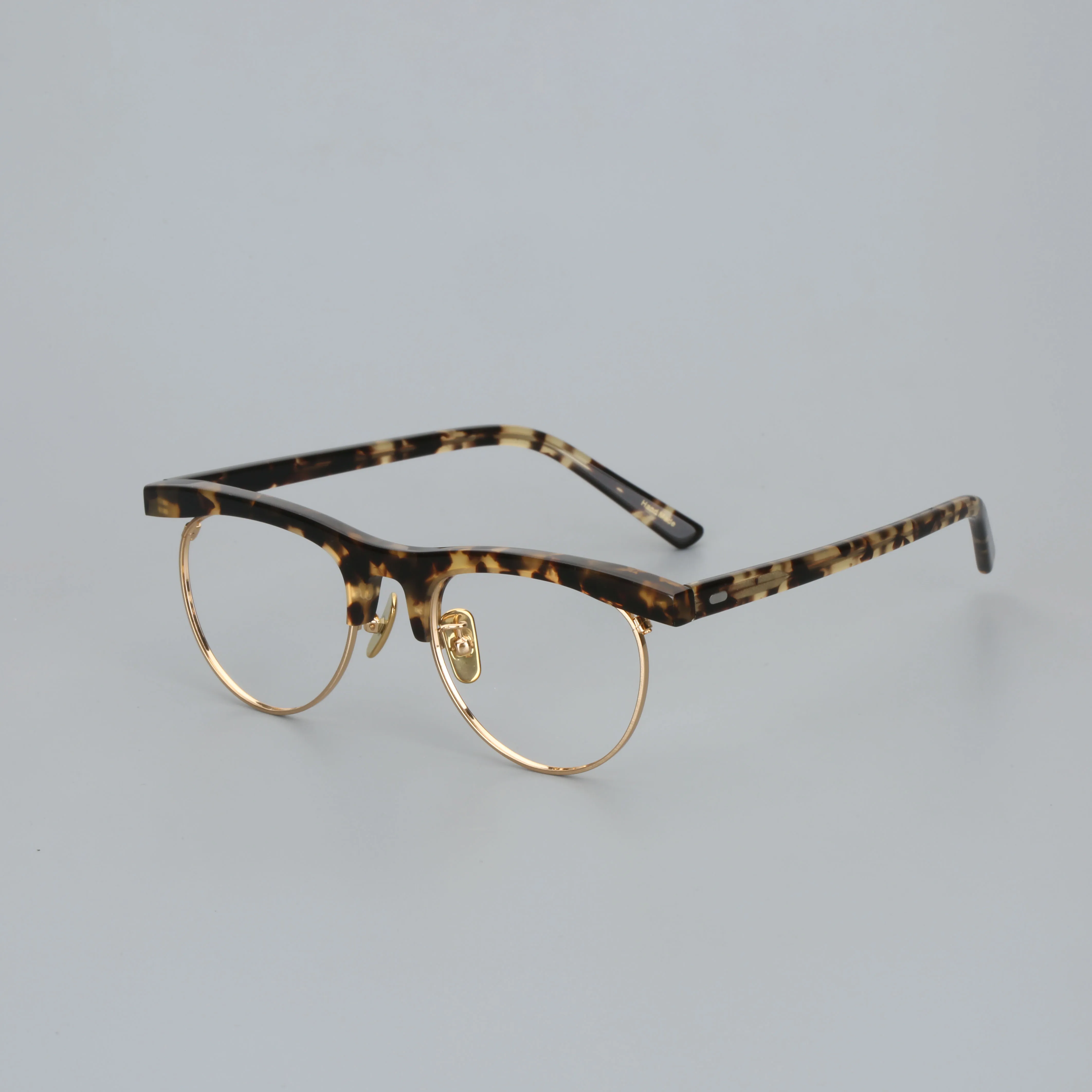 

2023 New retro half frame glasses frame men Designer acetate alloy optical eyeglasses Myopia reading women personalized eyewear