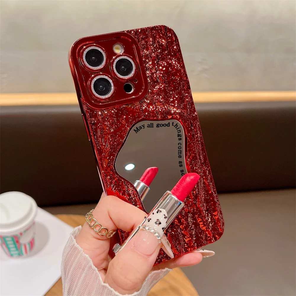 Стильный чехол из оловянной фольги со складками английский зеркальный для