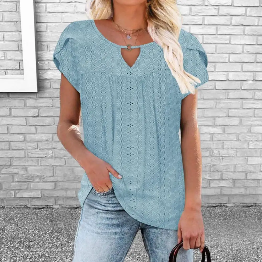 

Women T-shirt Short Sleeves Summer Blouse Round Neck Summer Blouse