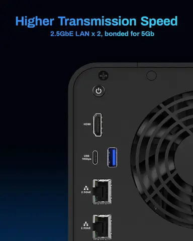 TERRAMASTER F6-424 NAS Storage 6bay — четырехъядерный процессор N95, оперативная память DDR5 8 ГБ, порт X2, сетевое хранилище (без дисплея)
